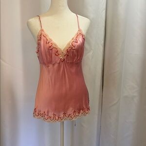 Gold Hawk Pink Shiny Silk Top